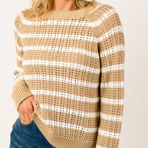 Cotton open-stitch sweater